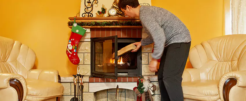 Rusted Metal Fireplace Restoration in La Palma, California